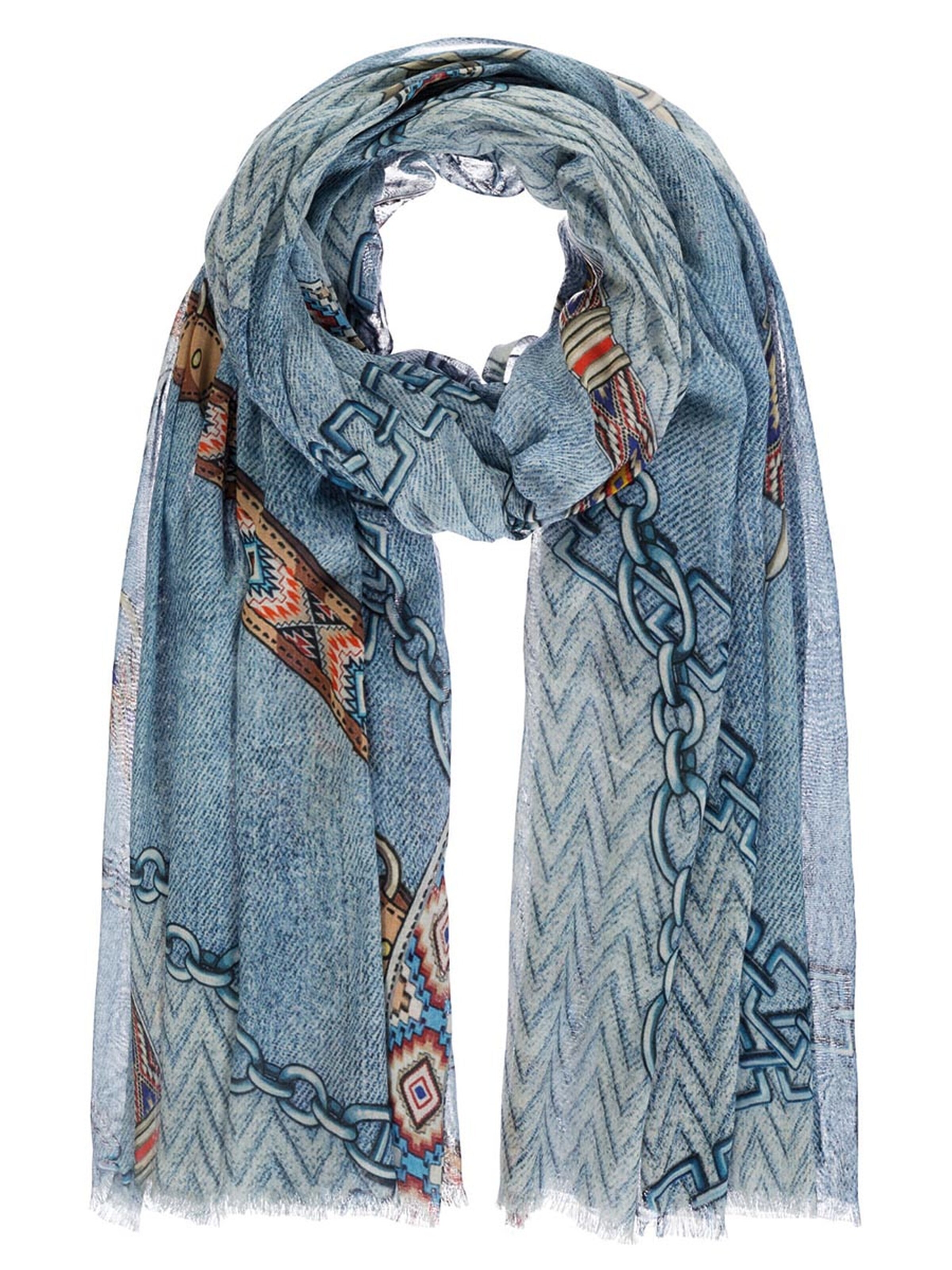 Passigatti Wrap 'Schal Jeansoptik' in Blue: front