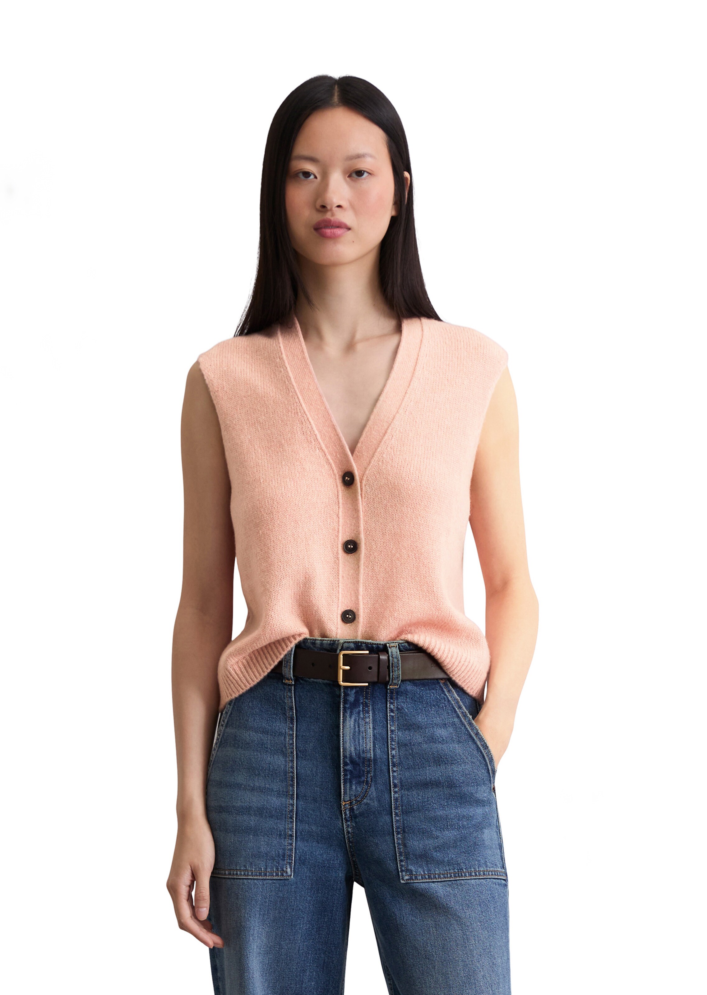 Marc O'Polo Вязаная жилетка в Оранжевый: спереди