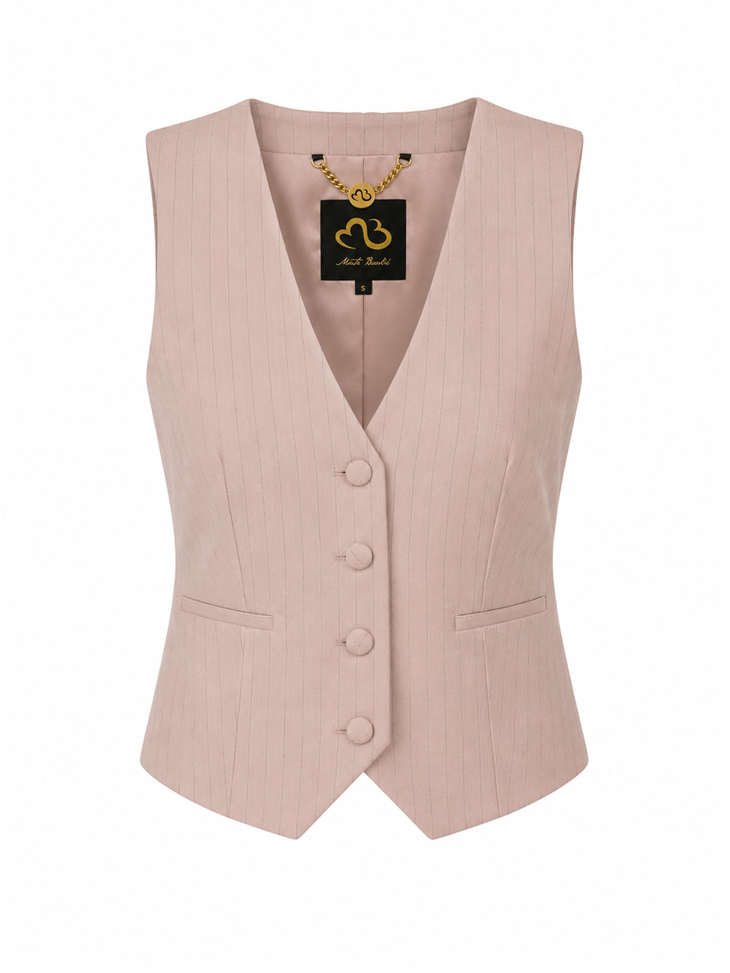 MB by Marta Buzolic Gilet in Roze: voorkant