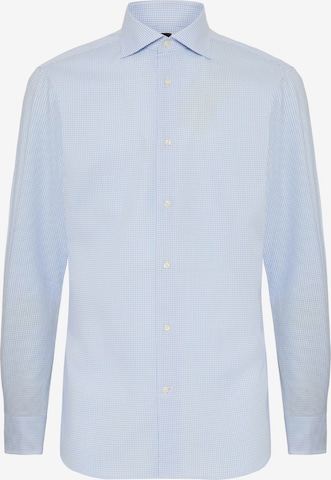 Coupe regular Chemise 'Twill' Boggi Milano en bleu : devant