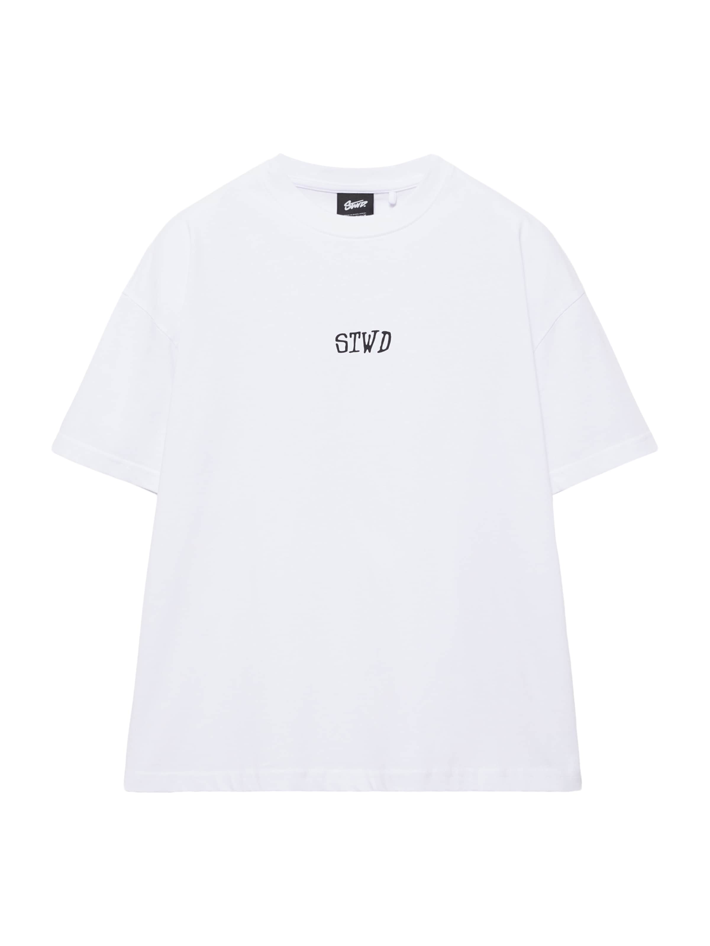 Tricou 'STWD' de la Pull&Bear pe alb: față