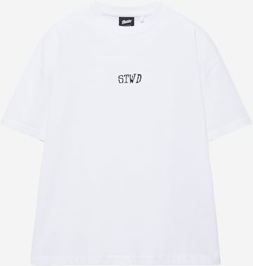Pull&Bear Tričko 'STWD' – bílá: přední strana