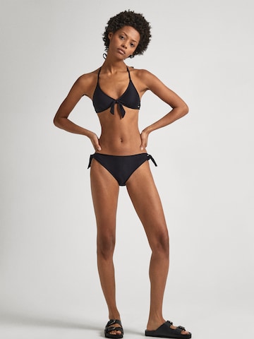 Pepe Jeans Bralette Bikini Top 'WAVE BR KNOT TOP' in Black