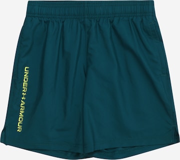 UNDER ARMOUR Normální Sportovní kalhoty 'Woven' – zelená: přední strana
