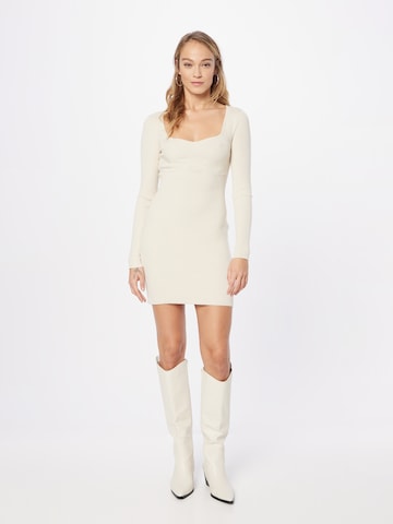 Abercrombie & Fitch Knit dress 'PARTY' in Beige: front