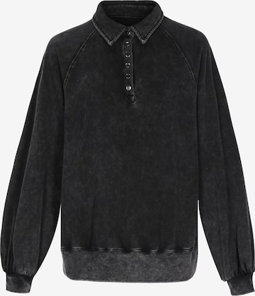 juoda ROCKEASY Megztinis be užsegimo: priekis