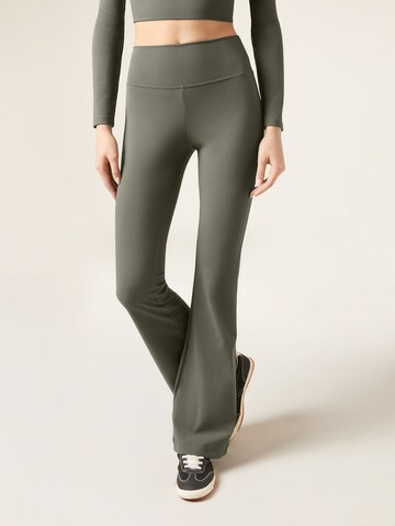 CALZEDONIA Flared Pants in Green