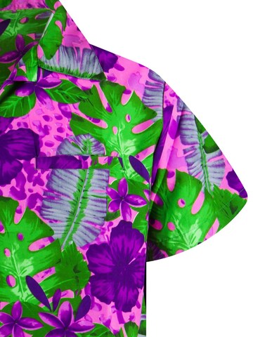 Maglietta 'Green Purple Flower' di King Kameha in rosa