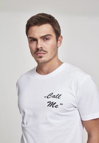 Mister Tee Shirt 'Call Me' in Weiß