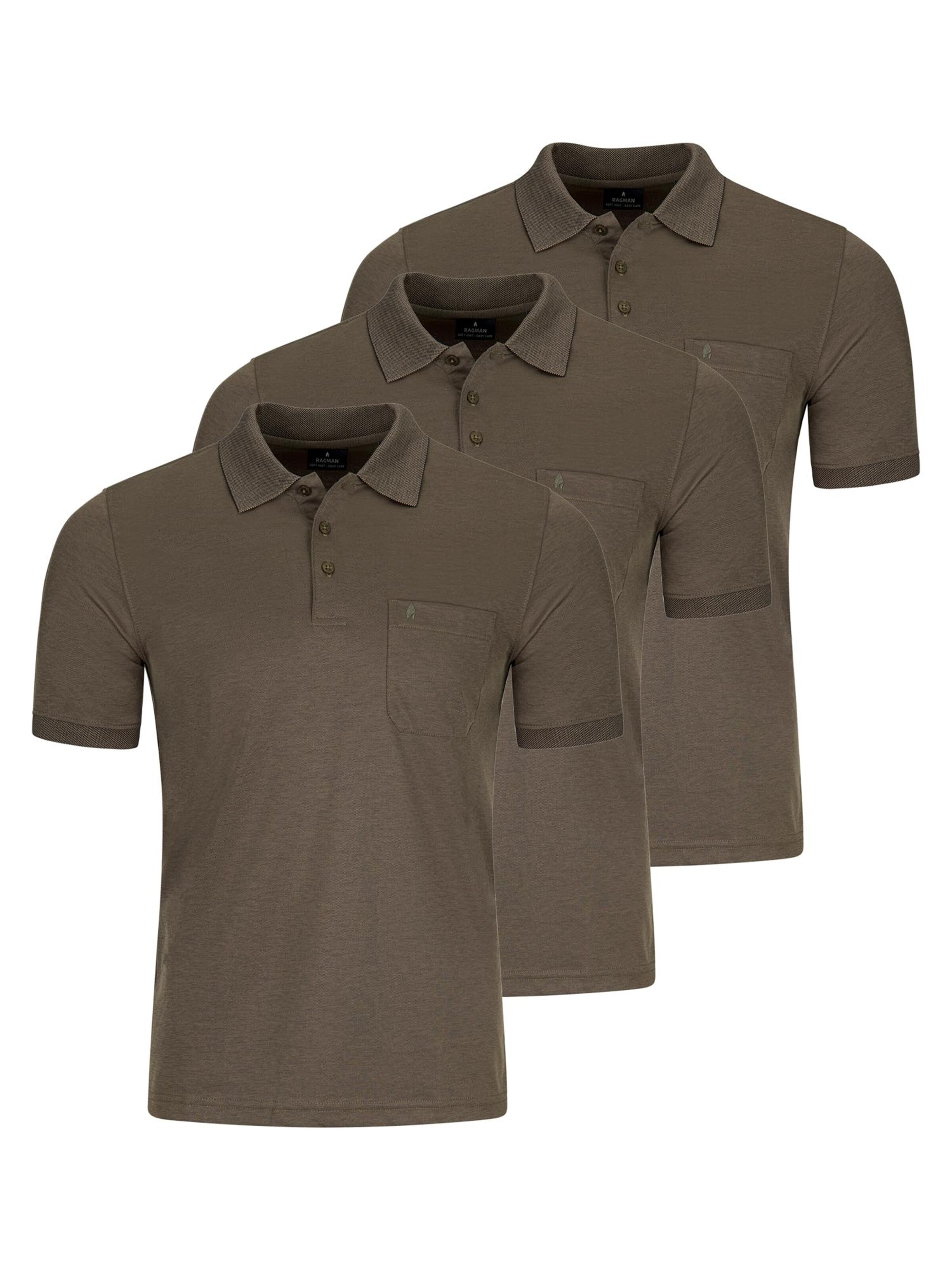 Ragman Shirt 'Basic' in Brown: front