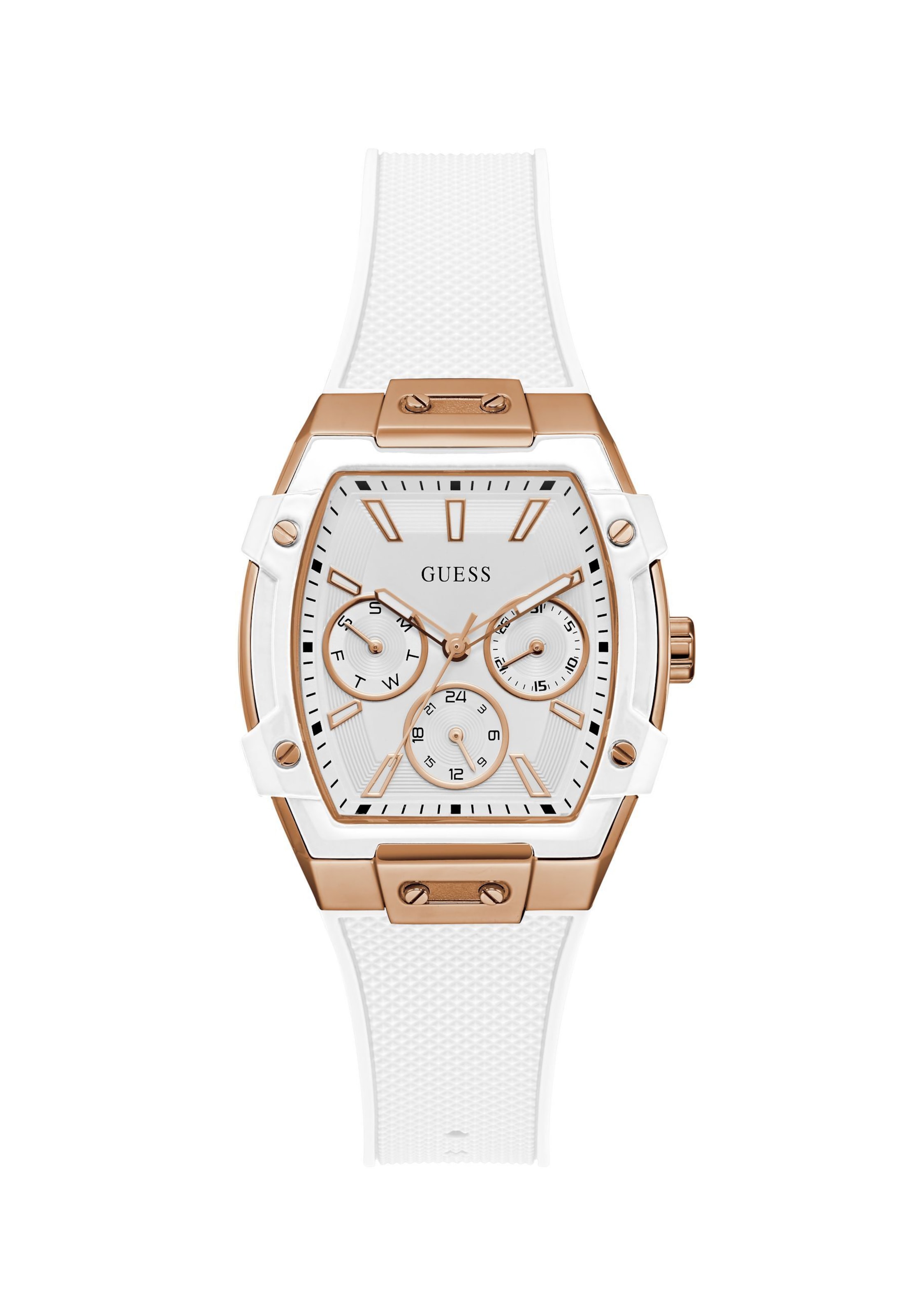 Orologio analogico 'Phoenix' di GUESS in bianco: frontale