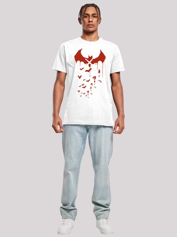 F4NT4STIC Shirt 'DC Comics Batman Arkham Knight Bats X Drip' in White