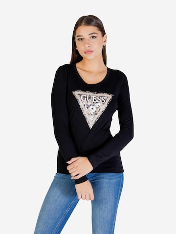 Maglietta 'LEO TRIANGLE' di GUESS in nero: frontale