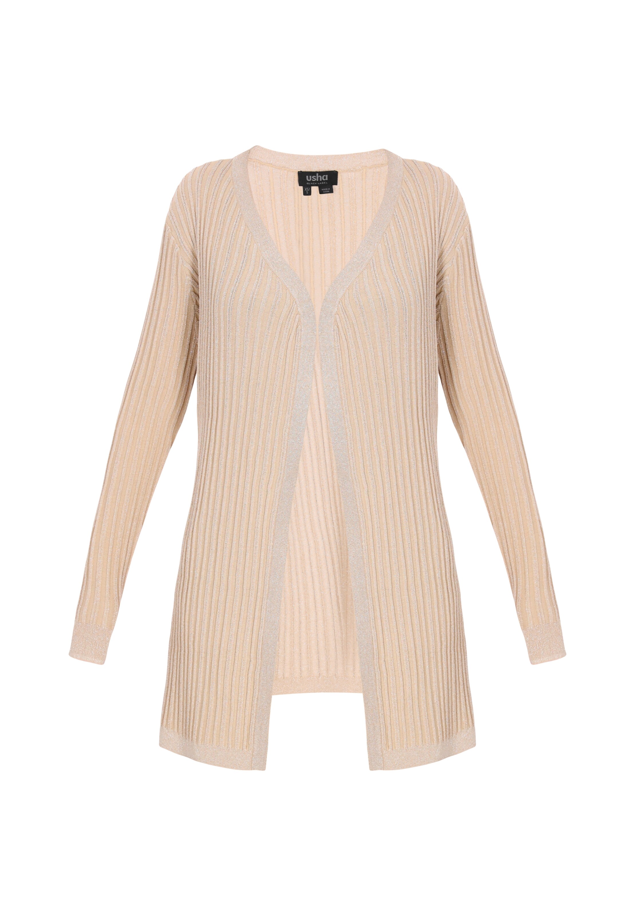 usha BLACK LABEL Knit cardigan 'Classic' in Beige: front