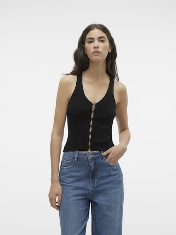 VERO MODA Gebreide top 'GOLD' in Zwart: voorkant