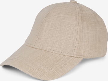 styleBREAKER Cap 'Leinen Baseball Cap' in Braun: Vorderseite