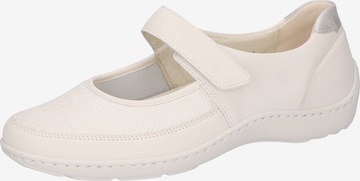 WALDLÄUFER Ballet Flats with Strap in White: front