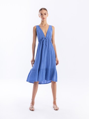 Haris Cotton Dress in Blue