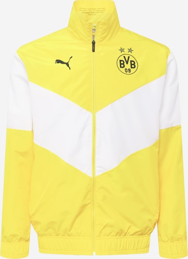 PUMA Jakna za vježbanje 'BVB Prematch' u žuta / bijela, Pregled proizvoda