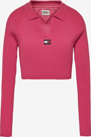 Tommy Jeans Curve Trui in Roze: voorkant