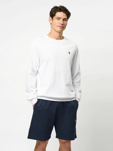 U.S. POLO ASSN. Sweatshirt 'Hugo' i hvid: forside