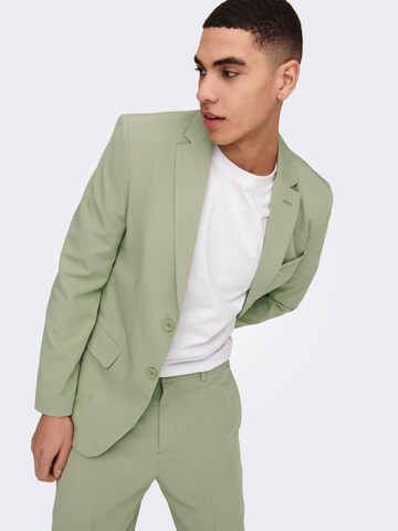 Coupe regular Veste de costume Only & Sons en vert