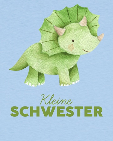watabout.kids Shirt 'Dinosaurier 01 Kleine Schwester' in Blauw