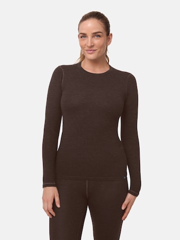 DANISH ENDURANCE Functioneel shirt 'Core Merino Baselayer' in Bruin: voorkant