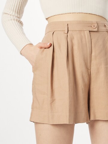 Sisley Wide leg Pleat-front trousers in Beige