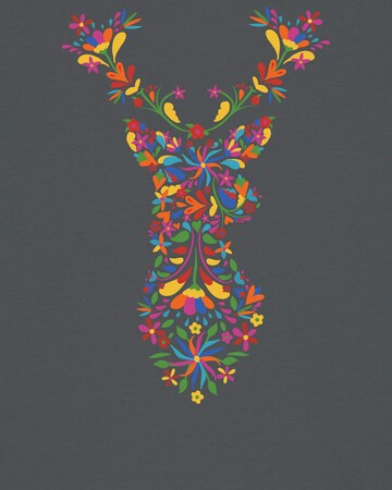 Watapparel Shirt ' Floral Deer ' in Grey