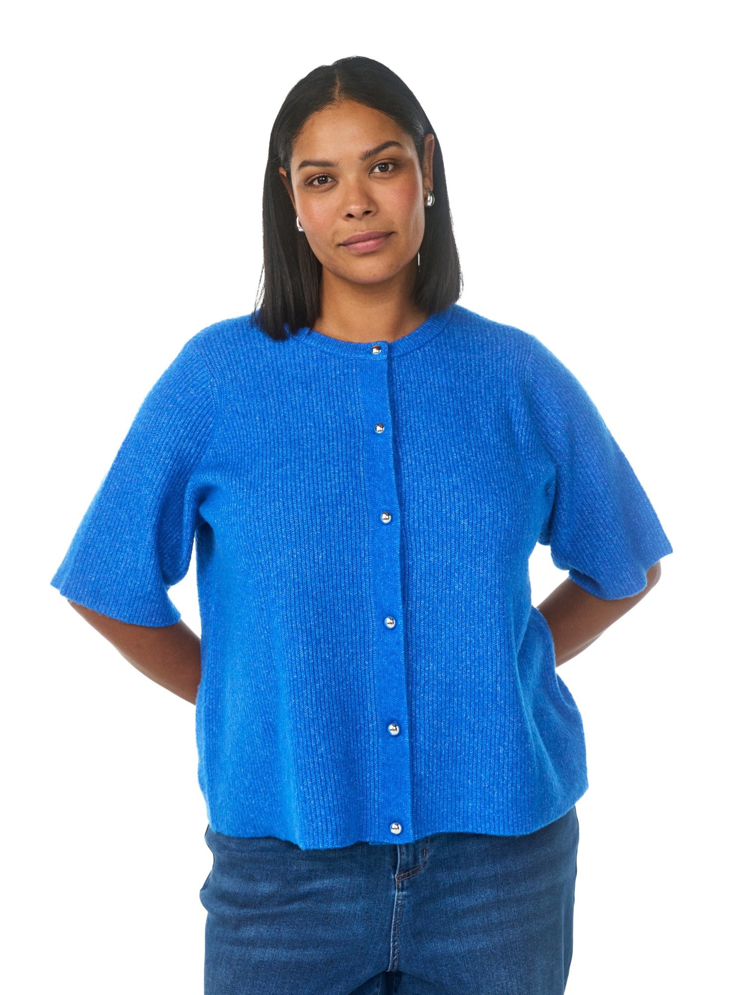 Zizzi Вязаная кофта 'Cavista' в Синий