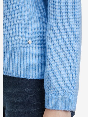 Betty & Co Strickpullover mit V-Ausschnitt in Blau