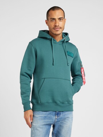 ALPHA INDUSTRIES Klasický střih Mikina – zelená: přední strana
