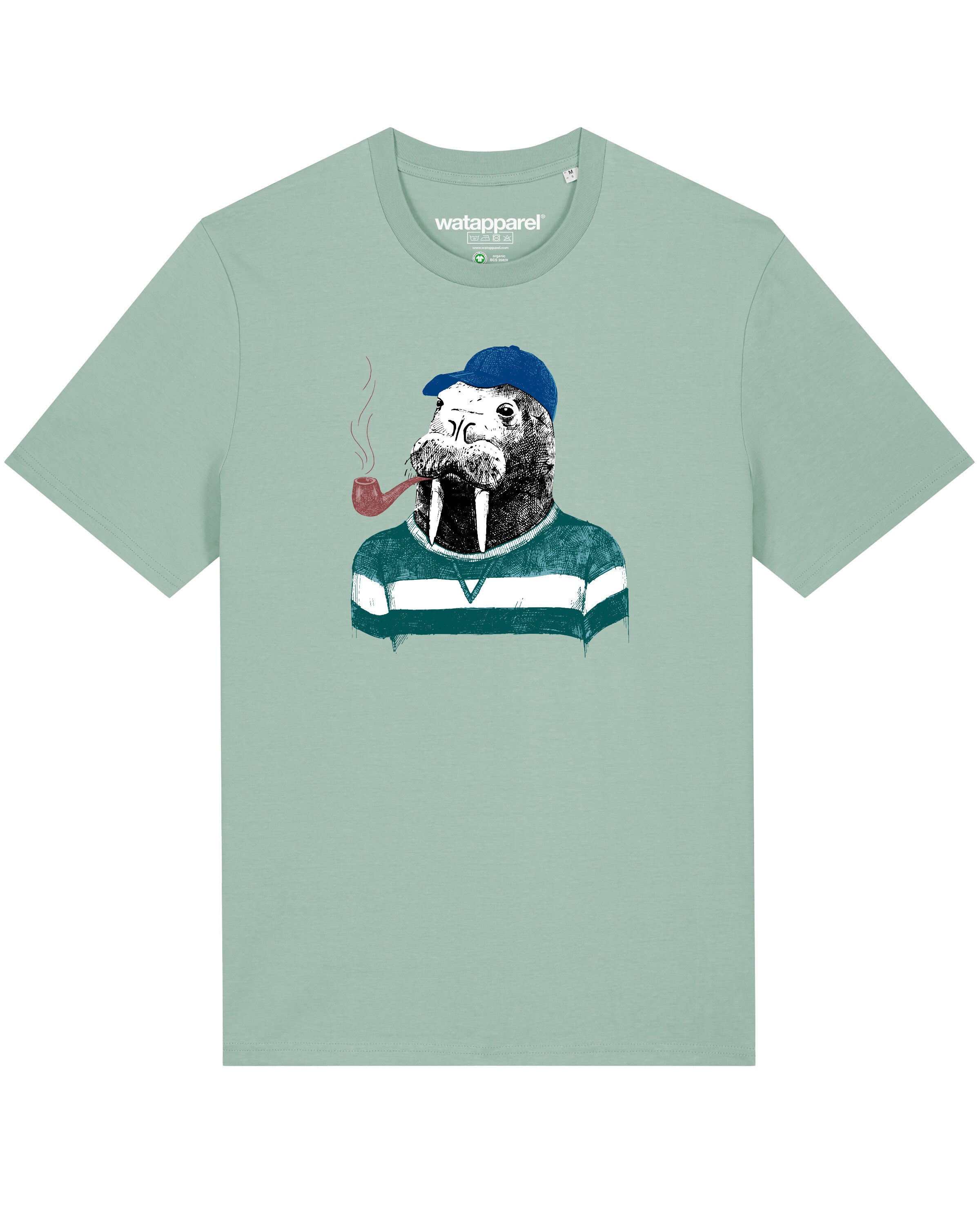 Watapparel Shirt ' Walross ' in Green: front
