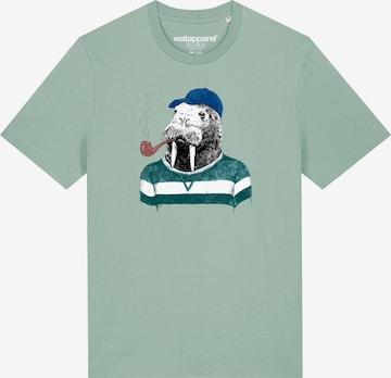 Watapparel Shirt ' Walross ' in Grün: Vorderseite