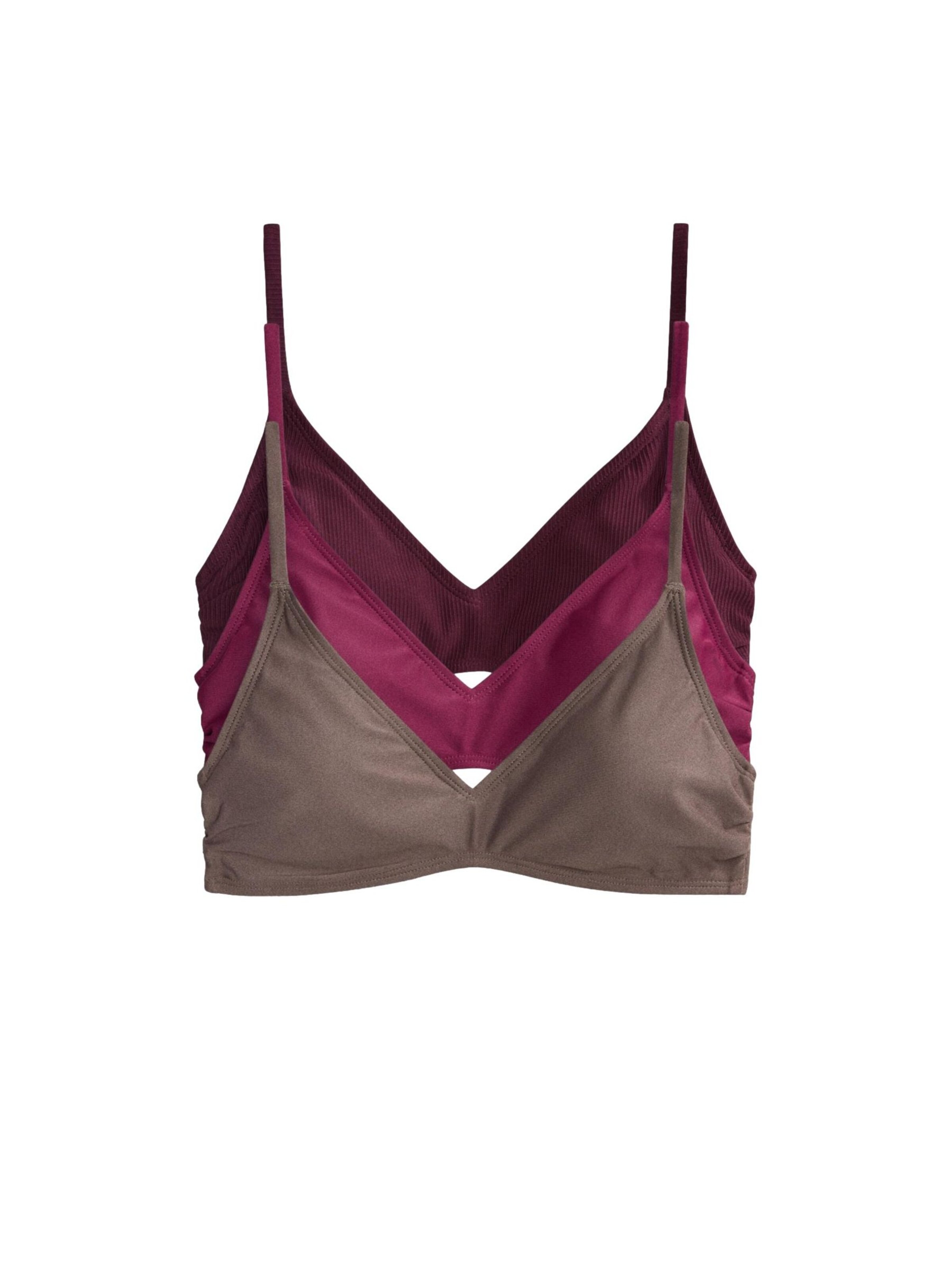 The Set Triangel Bikinitop in Braun: Vorderseite