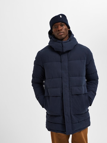 SELECTED HOMME Winter parka 'Bow' in Blue