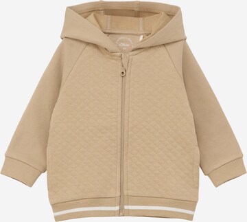 s.Oliver Zip-Up Hoodie in Beige: front