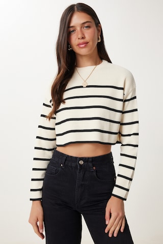 Pull-over Happiness İstanbul en beige : devant