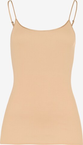 Hanro Top ' Cotton Seamless ' in Beige: front
