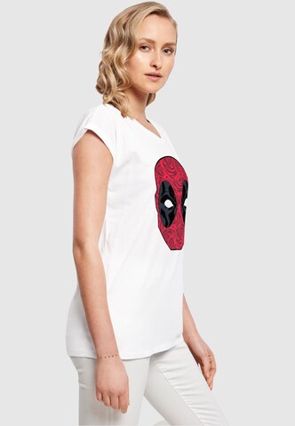 Maglietta 'Deadpool - Head Of Roses' di ABSOLUTE CULT in bianco