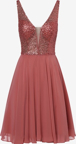 Robe de cocktail Marie Lund en rose : devant