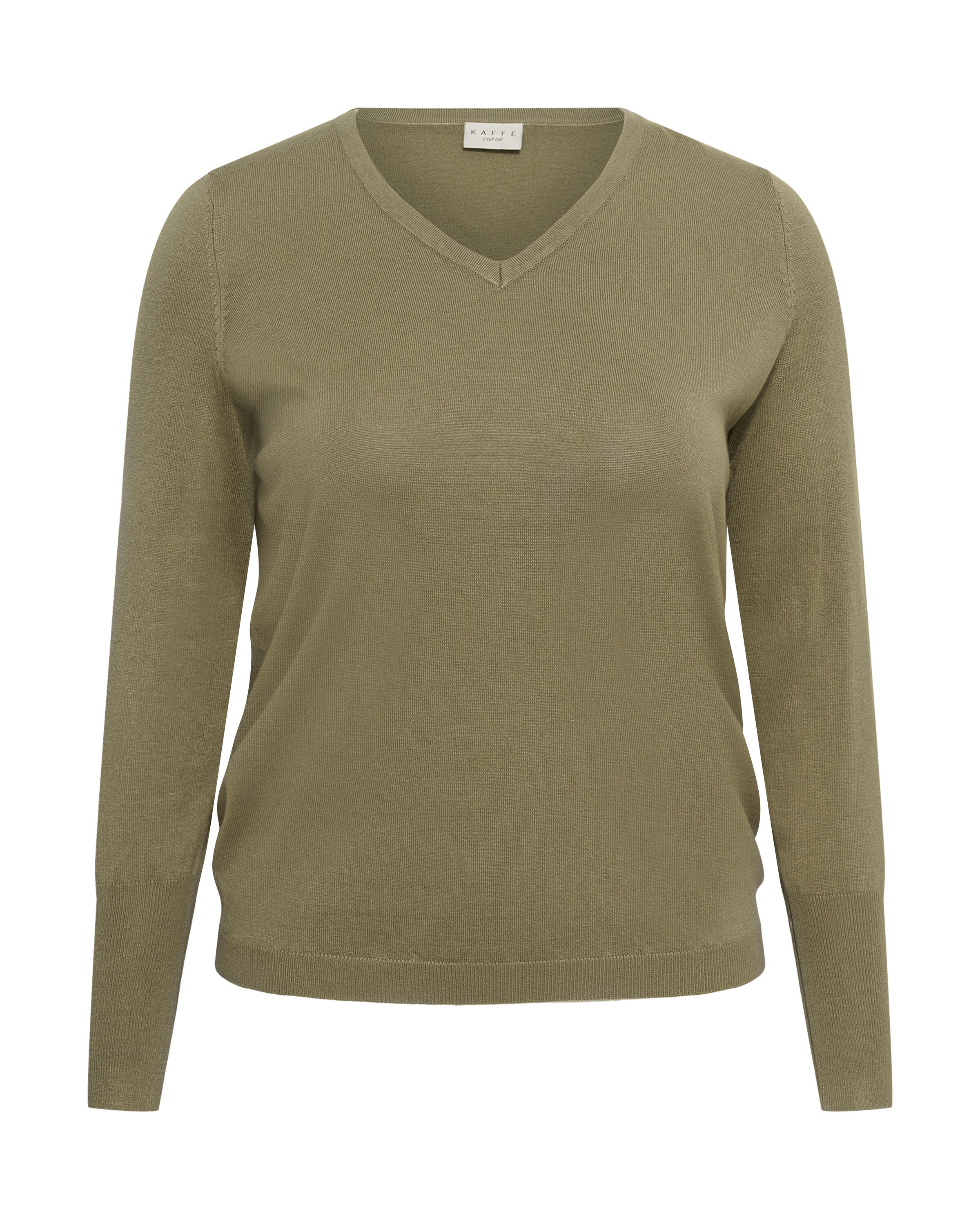 KAFFE CURVE Sweater 'Lizzy' in Green: front