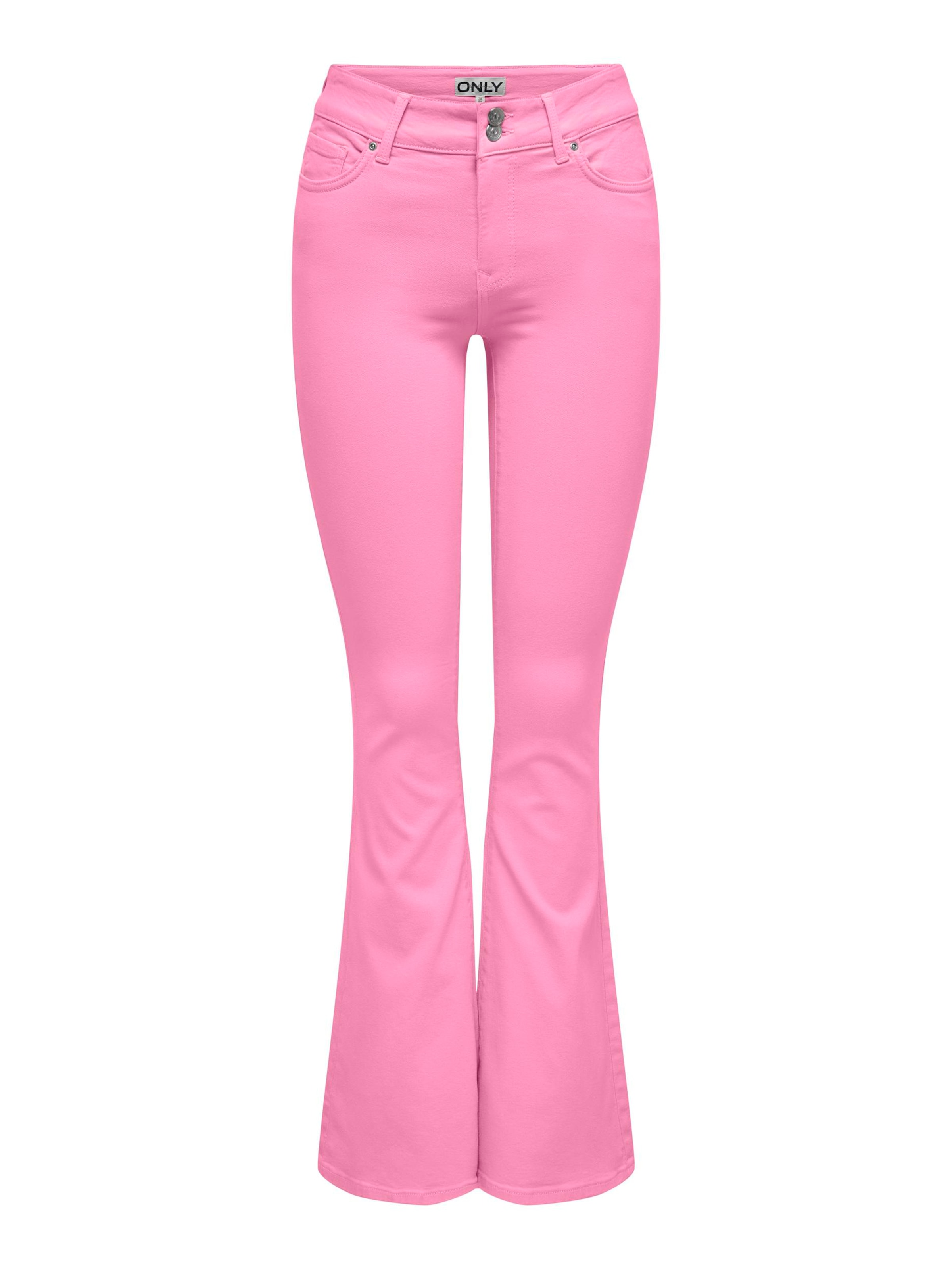 ONLY Rozkloszowany krój Jeansy 'CHERYL' w kolorze różowy: przód