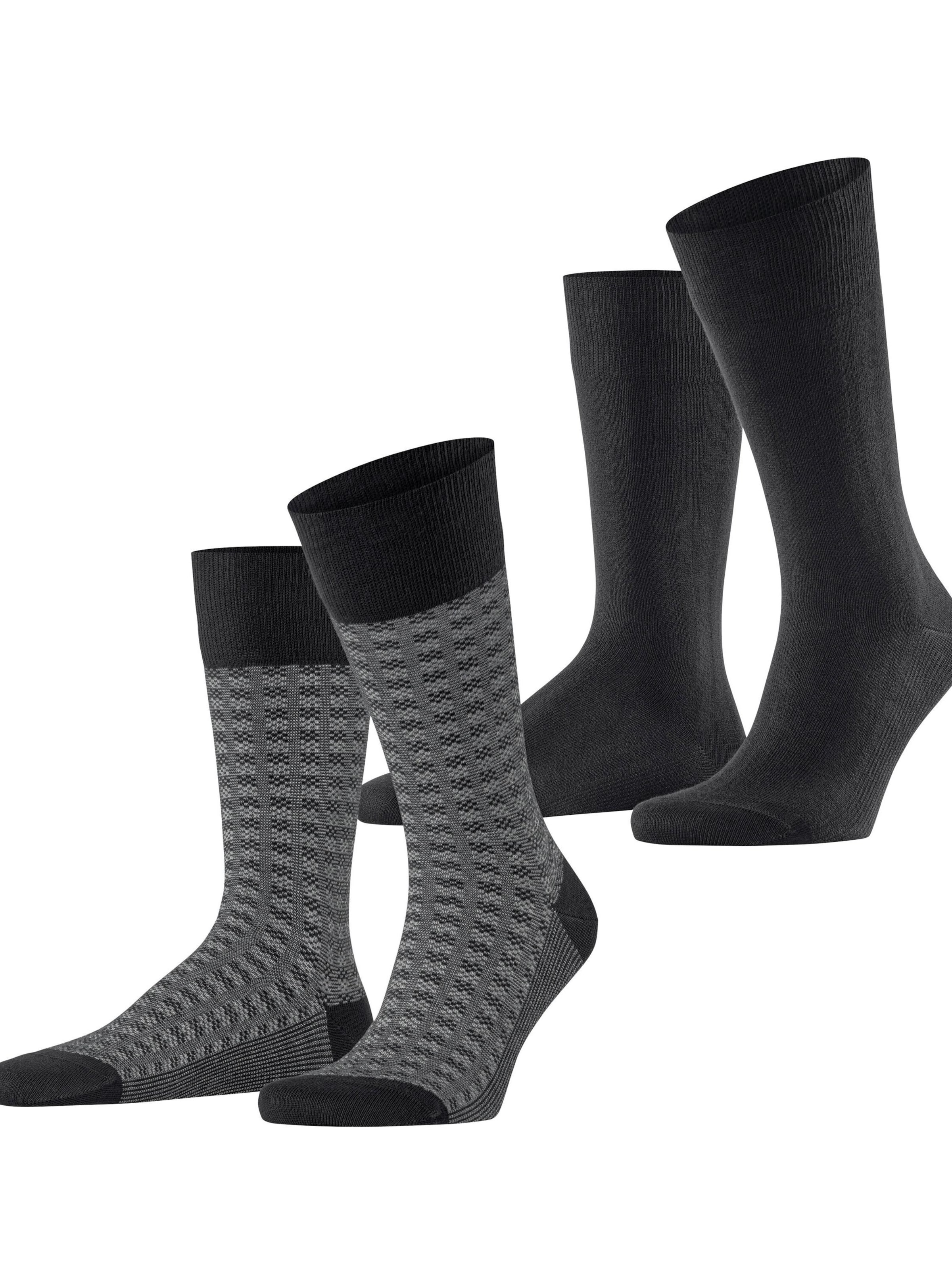ESPRIT Socken 'Houndstooth 2-Pack'‌‌ in Schwarz: Vorderseite