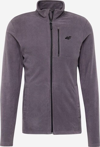 4F Athletic Fleece Jacket in Grey: front