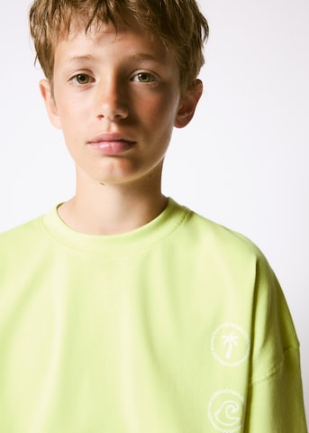 MANGO KIDS Shirt 'SLOW' in Green