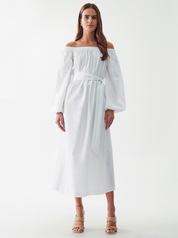 Willa Dress 'LEETONMIDIDRESS' in White: front