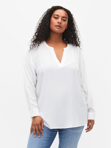 Zizzi Blouse 'MANNI' in White: front