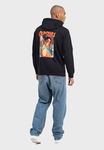 Oldskull Sweatshirt 'Retro Pixel Lady Logo Graphic' in Black